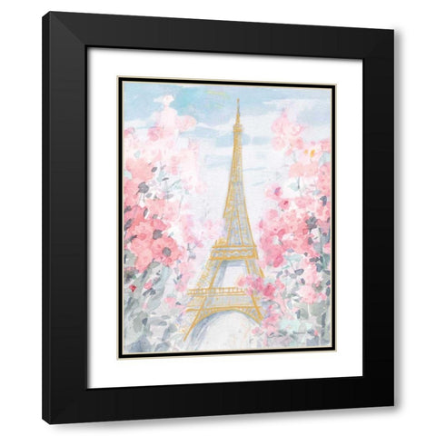 Pastel Paris III Black Modern Wood Framed Art Print with Double Matting by Nai, Danhui