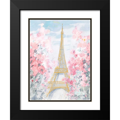 Pastel Paris III Black Modern Wood Framed Art Print with Double Matting by Nai, Danhui