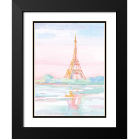 Pastel Paris V Black Modern Wood Framed Art Print with Double Matting by Nai, Danhui