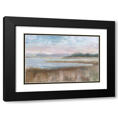 Silver Waters Black Modern Wood Framed Art Print with Double Matting by Nai, Danhui