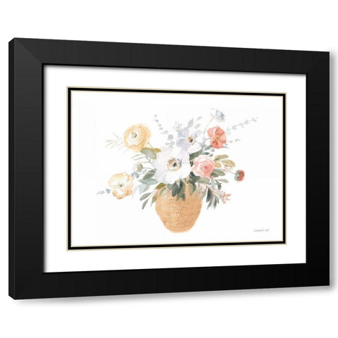 Blooms of Spring II Black Modern Wood Framed Art Print with Double Matting by Nai, Danhui