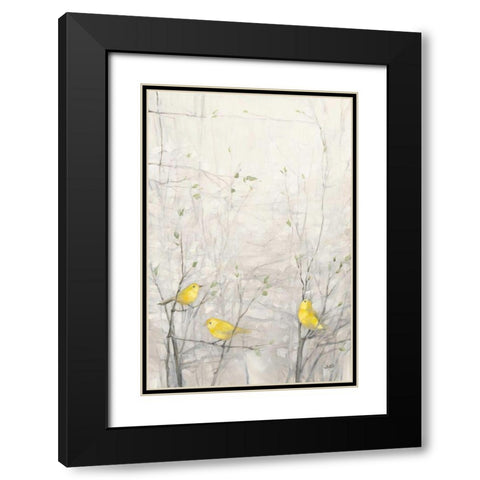 Birds in Trees I Black Modern Wood Framed Art Print with Double Matting by Purinton, Julia