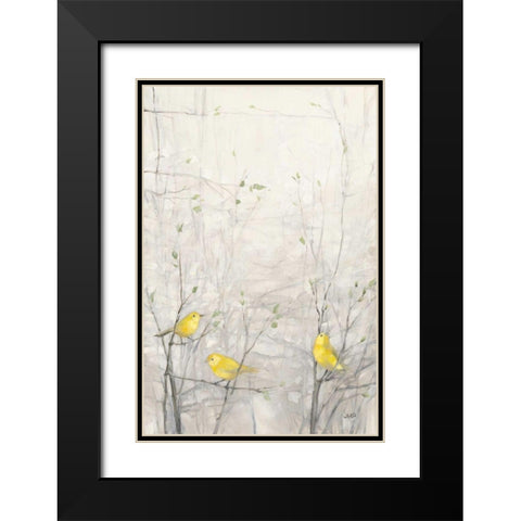 Birds in Trees I Black Modern Wood Framed Art Print with Double Matting by Purinton, Julia