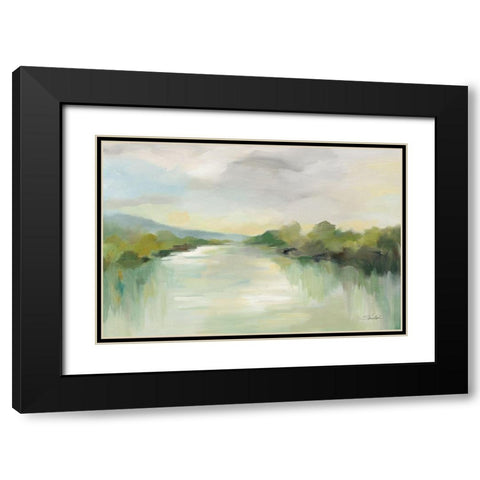 April River Black Modern Wood Framed Art Print with Double Matting by Vassileva, Silvia
