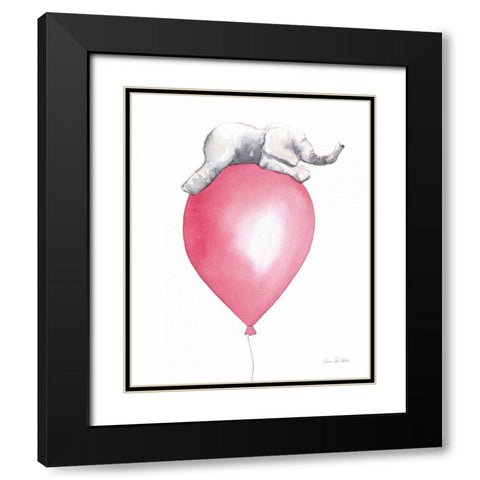 Baby Elephant Love I Black Modern Wood Framed Art Print with Double Matting by Valle, Aimee Del