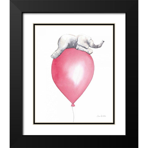 Baby Elephant Love I Black Modern Wood Framed Art Print with Double Matting by Valle, Aimee Del