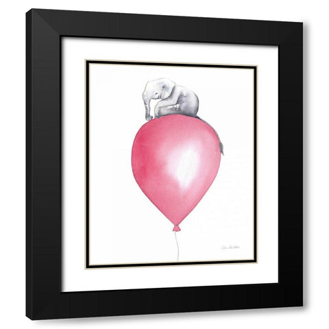 Baby Elephant Love II Black Modern Wood Framed Art Print with Double Matting by Valle, Aimee Del