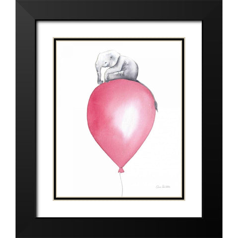 Baby Elephant Love II Black Modern Wood Framed Art Print with Double Matting by Valle, Aimee Del