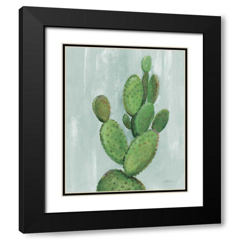 Front Yard Cactus I Slate Black Modern Wood Framed Art Print with Double Matting by Vassileva, Silvia