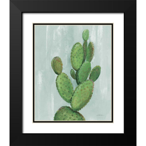 Front Yard Cactus I Slate Black Modern Wood Framed Art Print with Double Matting by Vassileva, Silvia