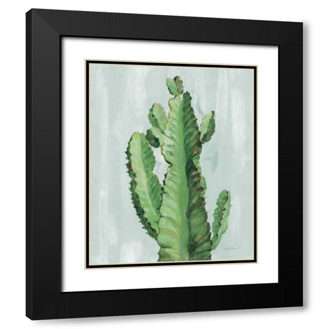 Front Yard Cactus II Slate Black Modern Wood Framed Art Print with Double Matting by Vassileva, Silvia