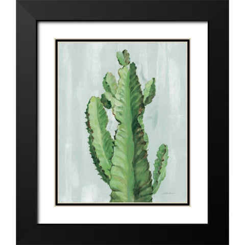 Front Yard Cactus II Slate Black Modern Wood Framed Art Print with Double Matting by Vassileva, Silvia