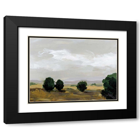 Autumn Fields Black Modern Wood Framed Art Print with Double Matting by Munger, Pamela