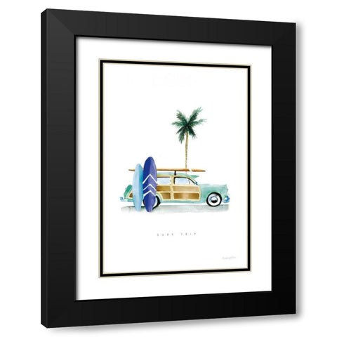 Surf Days I Black Modern Wood Framed Art Print with Double Matting by Charro, Mercedes Lopez