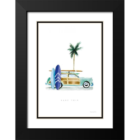 Surf Days I Black Modern Wood Framed Art Print with Double Matting by Charro, Mercedes Lopez