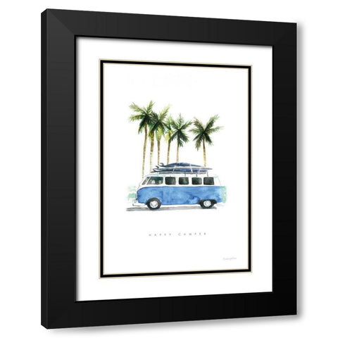 Surf Days II Black Modern Wood Framed Art Print with Double Matting by Charro, Mercedes Lopez