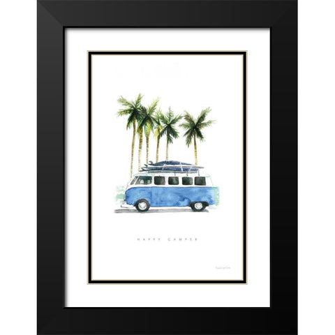 Surf Days II Black Modern Wood Framed Art Print with Double Matting by Charro, Mercedes Lopez