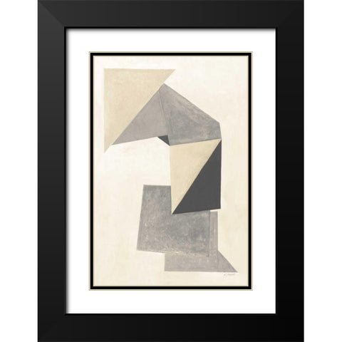 Paper Trail Neutral Black Modern Wood Framed Art Print with Double Matting by Schick, Mike