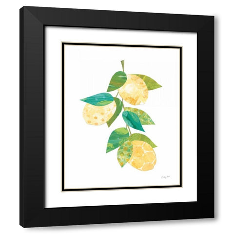 Summer Lemons II Black Modern Wood Framed Art Print with Double Matting by Prahl, Courtney