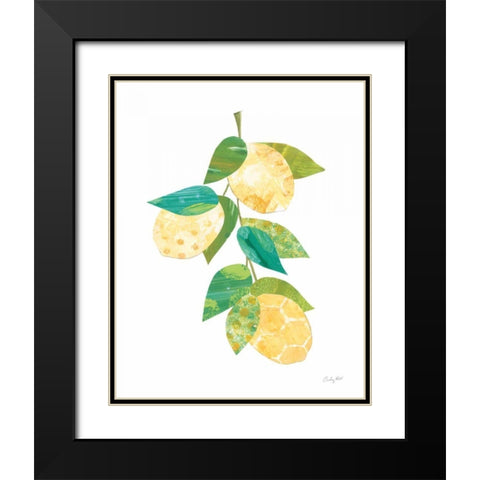 Summer Lemons II Black Modern Wood Framed Art Print with Double Matting by Prahl, Courtney