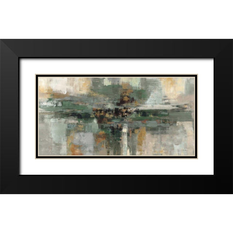Morning Fjord Rifle Green Black Modern Wood Framed Art Print with Double Matting by Vassileva, Silvia