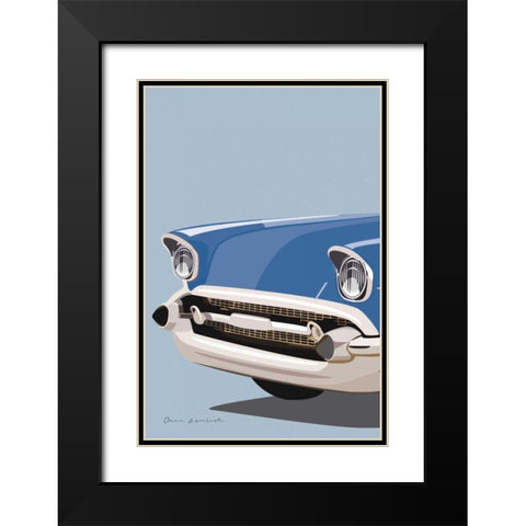 American Vintage Car II Black Modern Wood Framed Art Print with Double Matting by Escalante, Omar