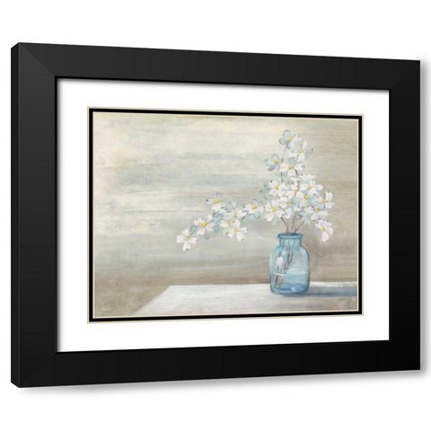 Dogwood Bouquet Black Modern Wood Framed Art Print with Double Matting by Purinton, Julia
