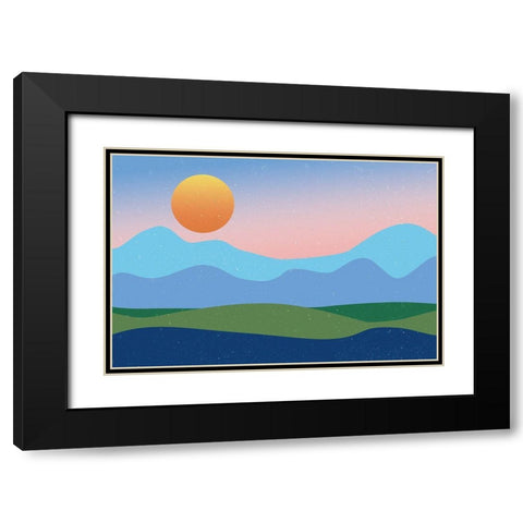 Mountaintop No Words Black Modern Wood Framed Art Print with Double Matting by Wild Apple Portfolio