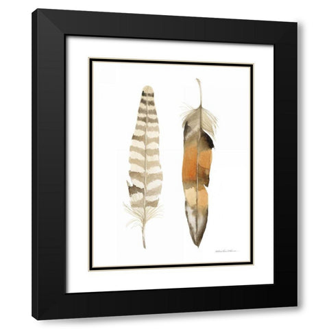 Natural Feathers II Black Modern Wood Framed Art Print with Double Matting by McKenna, Kathleen Parr