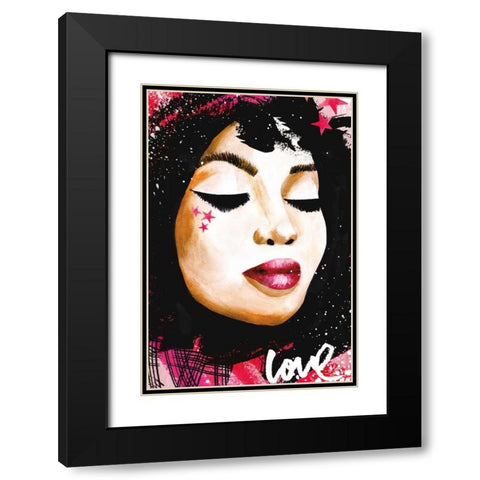 Love Star Black Modern Wood Framed Art Print with Double Matting by Charro, Mercedes Lopez