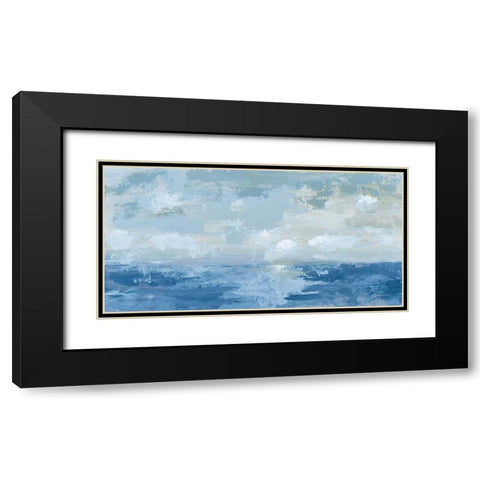 Silver Blue Sea Black Modern Wood Framed Art Print with Double Matting by Munger, Pamela