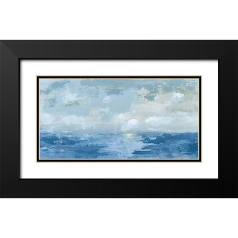 Silver Blue Sea Black Modern Wood Framed Art Print with Double Matting by Munger, Pamela