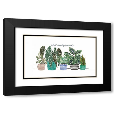 Happy House Plants II Black Modern Wood Framed Art Print with Double Matting by Panganiban, Karyn