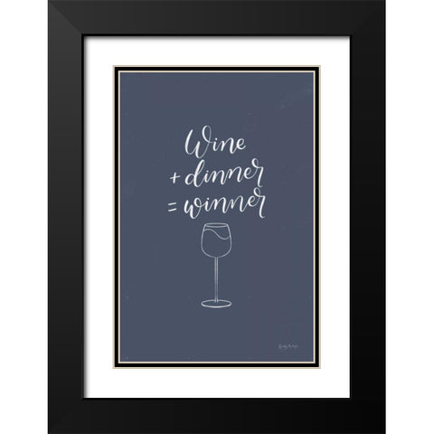 Kitchen Words III Blue Black Modern Wood Framed Art Print with Double Matting by Thorns, Becky