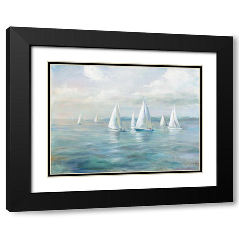 Setting Sail Black Modern Wood Framed Art Print with Double Matting by Nai, Danhui