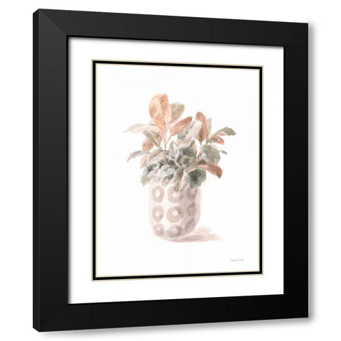 Modern Flora II Black Modern Wood Framed Art Print with Double Matting by Nai, Danhui