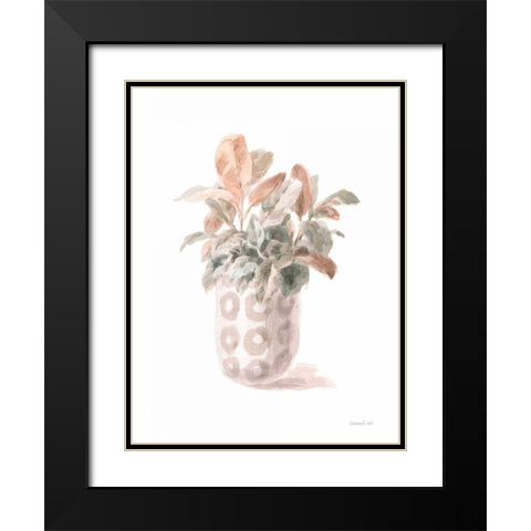 Modern Flora II Black Modern Wood Framed Art Print with Double Matting by Nai, Danhui