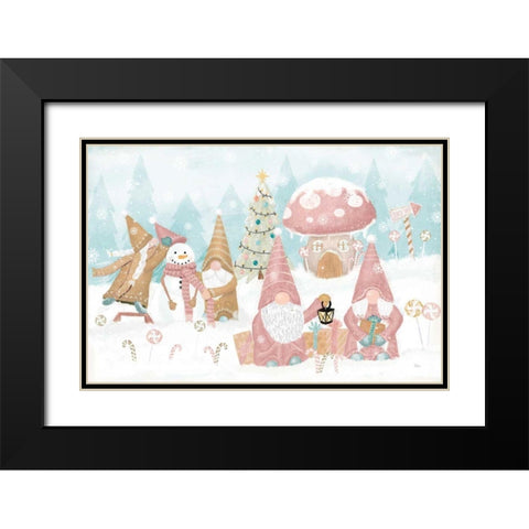 Gnome Sweet Gnome I Black Modern Wood Framed Art Print with Double Matting by Charron, Veronique