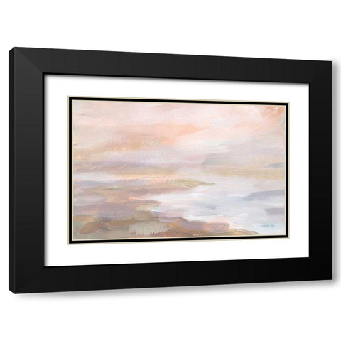 Sunrise Coast Black Modern Wood Framed Art Print with Double Matting by Nai, Danhui