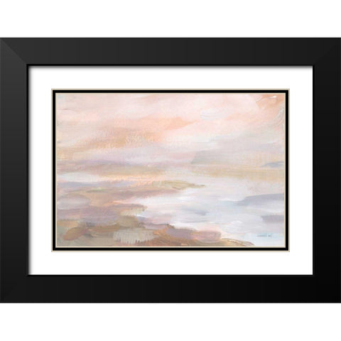 Sunrise Coast Black Modern Wood Framed Art Print with Double Matting by Nai, Danhui