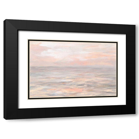 Sunrise Waters Black Modern Wood Framed Art Print with Double Matting by Nai, Danhui