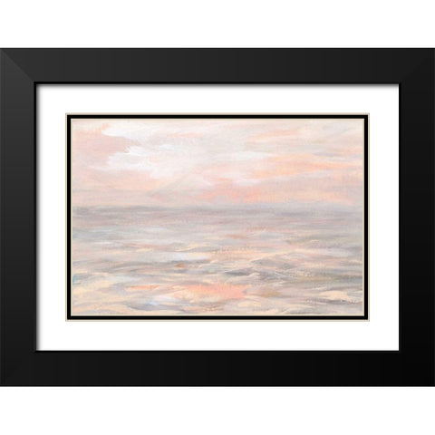 Sunrise Waters Black Modern Wood Framed Art Print with Double Matting by Nai, Danhui