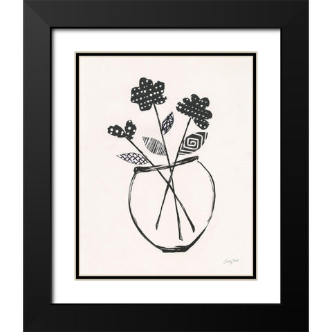 Modern Floral I Black Modern Wood Framed Art Print with Double Matting by Prahl, Courtney