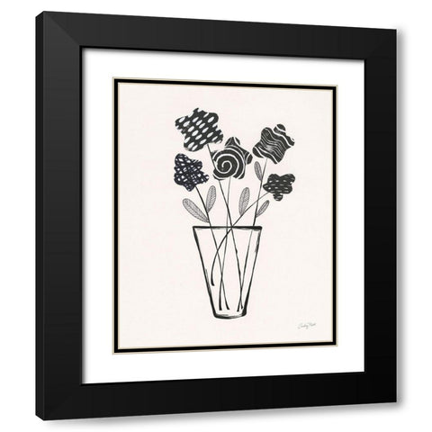 Modern Floral II Black Modern Wood Framed Art Print with Double Matting by Prahl, Courtney