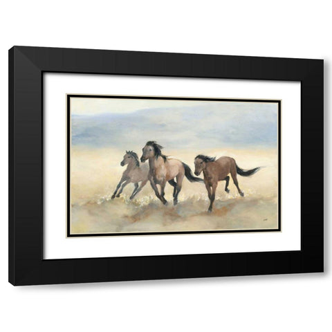 Wild Mustangs Black Modern Wood Framed Art Print with Double Matting by Purinton, Julia