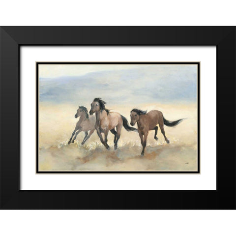 Wild Mustangs Black Modern Wood Framed Art Print with Double Matting by Purinton, Julia