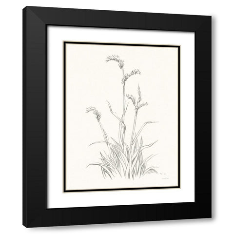 Farm Nostalgia Flowers V Dark Gray Black Modern Wood Framed Art Print with Double Matting by Nai, Danhui