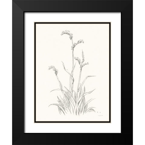 Farm Nostalgia Flowers V Dark Gray Black Modern Wood Framed Art Print with Double Matting by Nai, Danhui