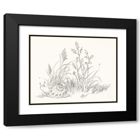 Farm Nostalgia Flowers VII Dark Gray Black Modern Wood Framed Art Print with Double Matting by Nai, Danhui