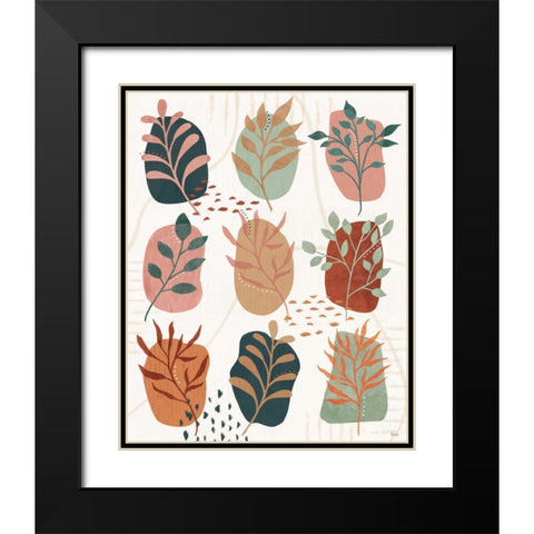 Abstract Blossom IX Black Modern Wood Framed Art Print with Double Matting by Charron, Veronique